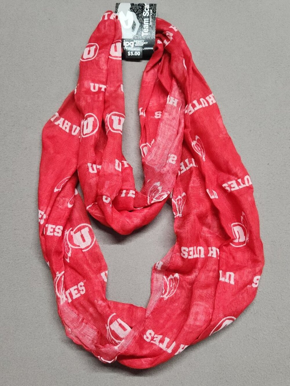 Utah Utes Team Infinity Scarf Game Day Fan Gear Red 161